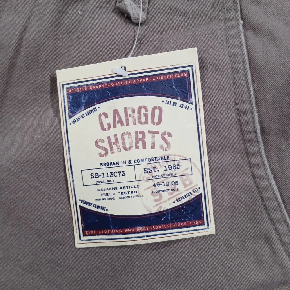 Steve & Barry's Mens Cargo Shorts Taupe Size 34 NWT‎
